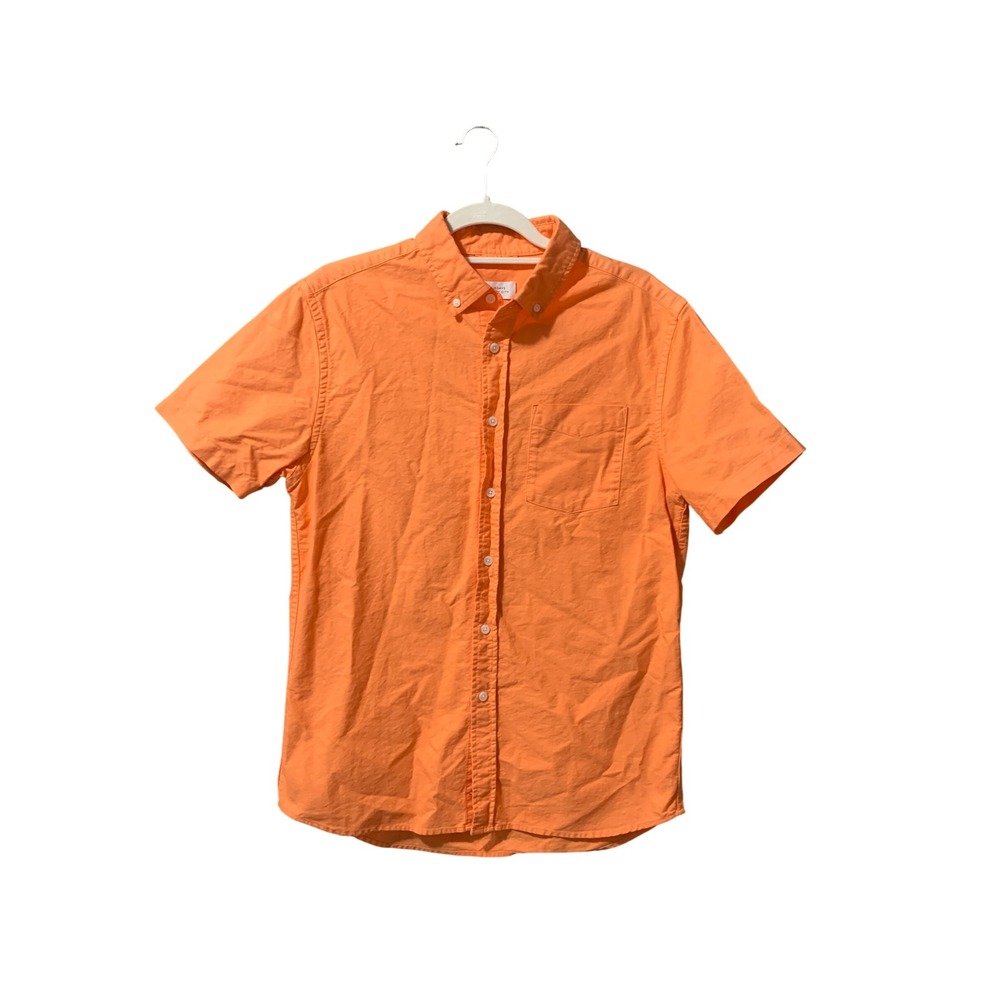 Saturdays New York City Mens Orange Cotton Short Sleeve Button Down Shirt Size M